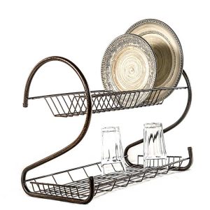 Platera de tubo dos niveles bronce